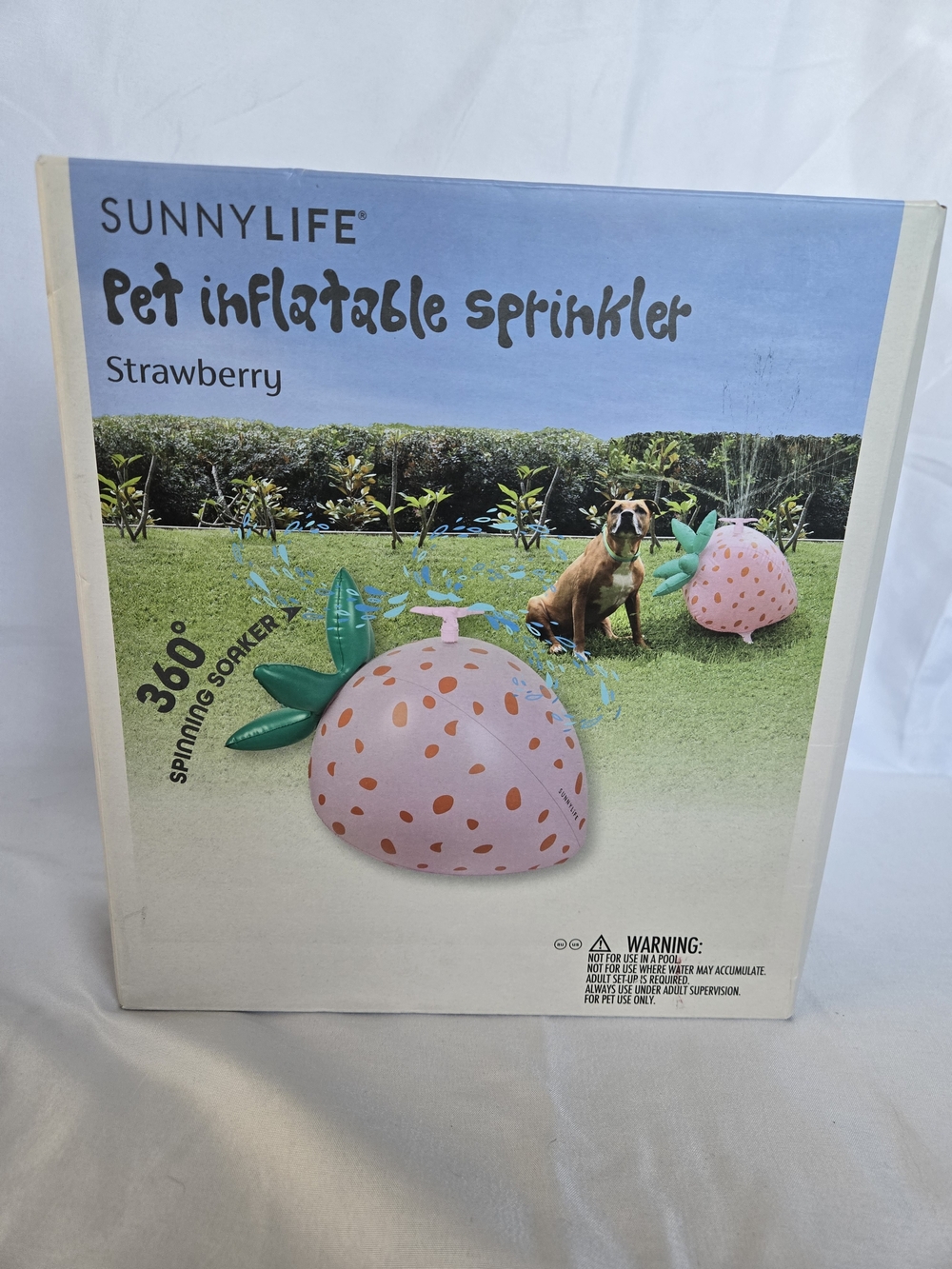 Sunnylife Strawberry Pet Inflatable Sprinkler - Pink